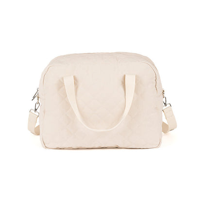 Borsa mamma in tessuto beige