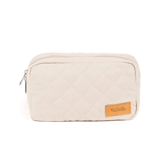 Pochette in tessuto beige