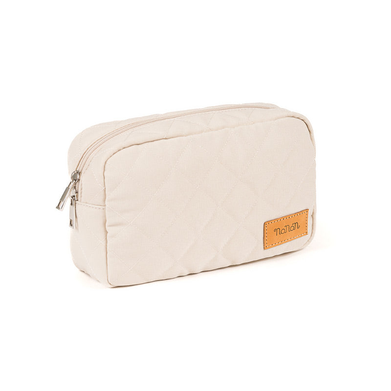 Pochette in tessuto beige