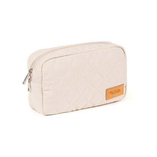 Pochette in tessuto beige
