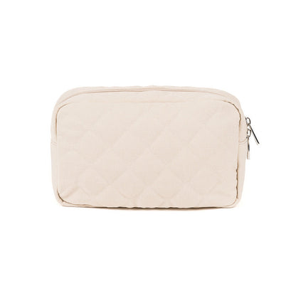 Pochette in tessuto beige
