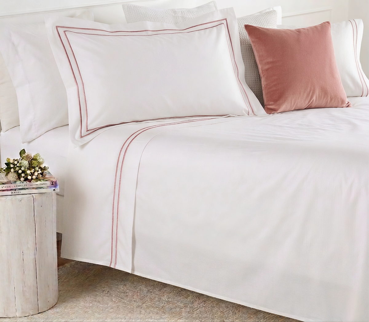 Completo letto Luxury in puro cotone con burdon