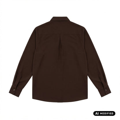 Relish Camicia SERIOUS manica lunga con tasche più patte raso più applicazioni strass SRA2603009012 marrone