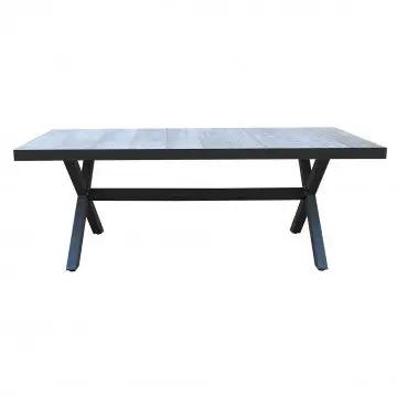 Tisch Mackay 200 x 100 – Aluminiumgestell, Keramikplatte in Holzoptik