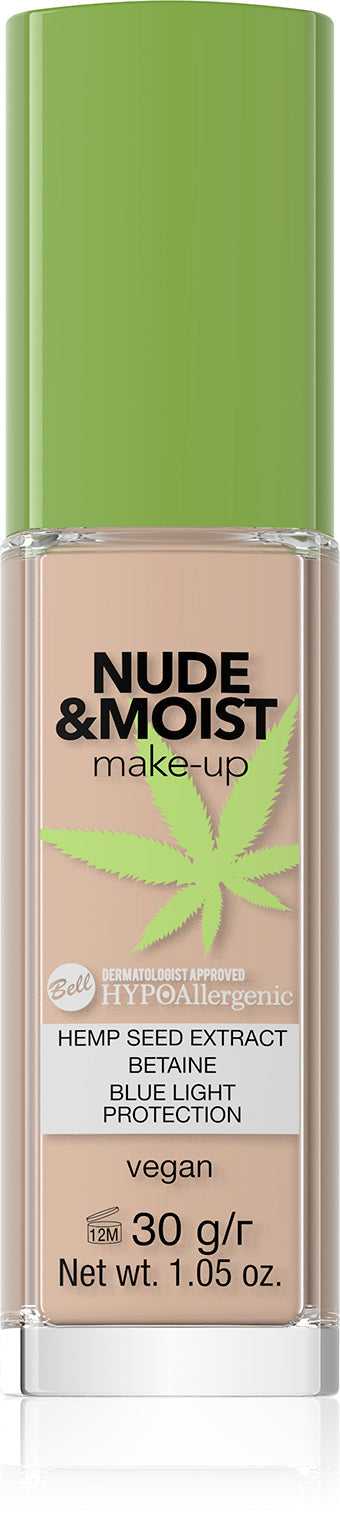 HypoAllergenic Hemp Nude & Moist Fondotinta Idratante E Nutriente 30 gr