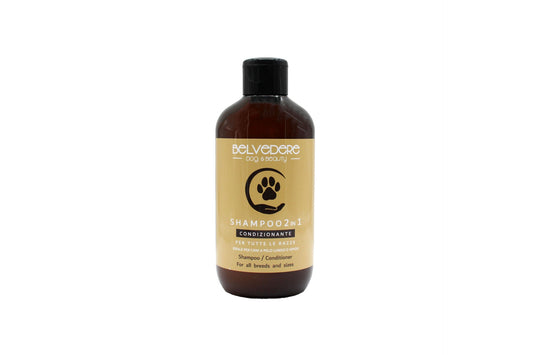 Belvedere Dog & Beauty Shampoo 2 In 1 Condizionante Per Animali Domestici Con Pelo Lungo O Ispido 250 ml