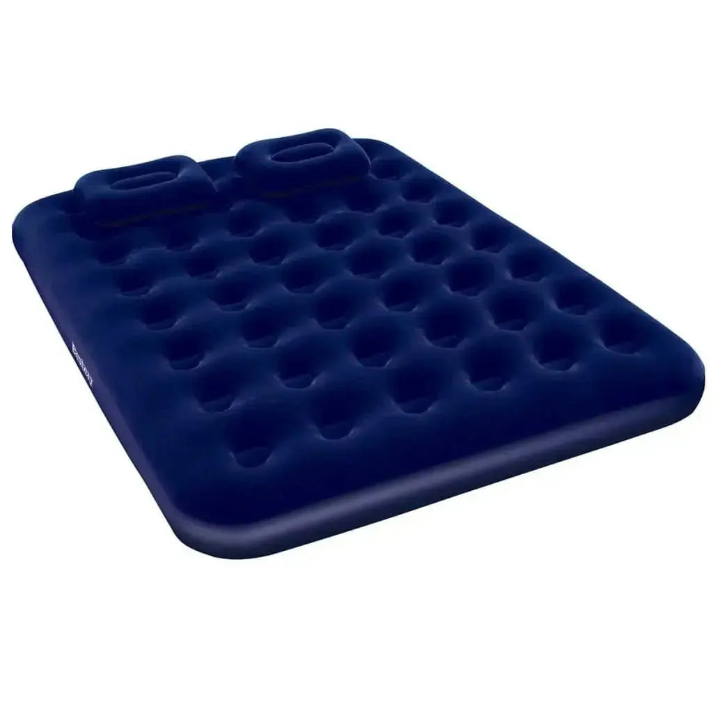 Bestway Beflockte Luftmatratze mit Kissen und Pumpe 203x152x22cm