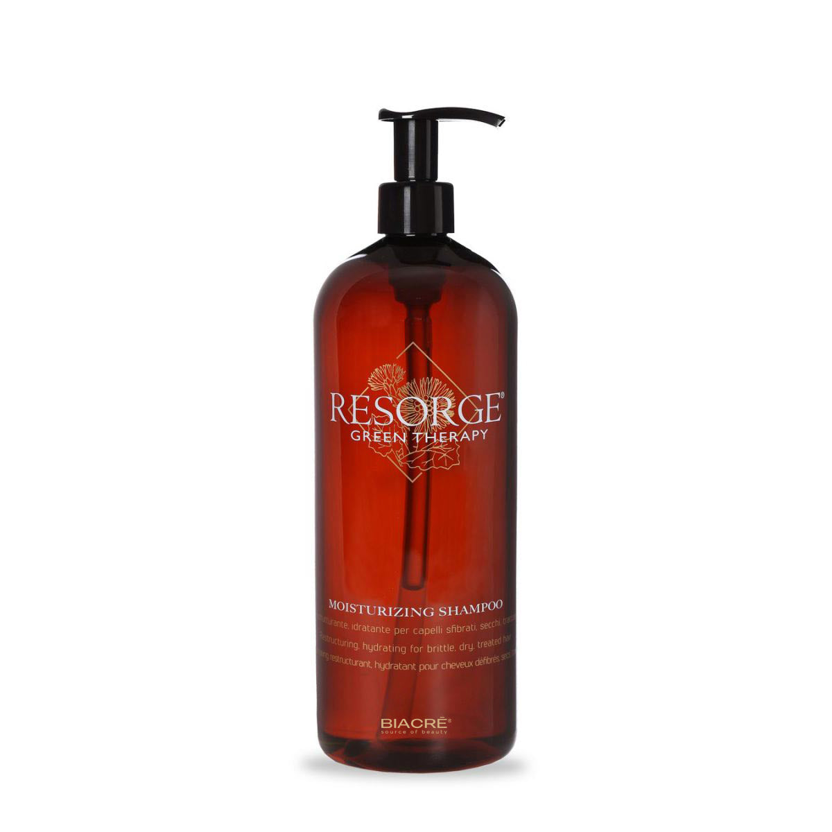 Biacré Resorge Green Therapy Feuchtigkeitsspendendes, restrukturierendes Shampoo für strapaziertes, trockenes und behandeltes Haar 1000 ml