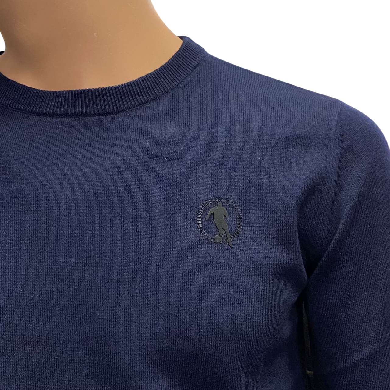 Bikkembergs Maglia Girocollo Uomo BMM1259 7010 Blu Cotone Cashmere