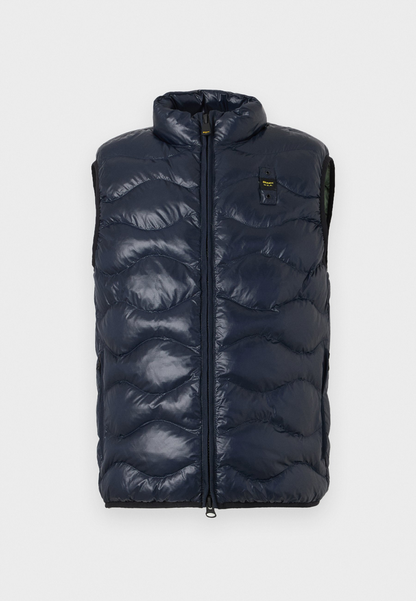 Blauer Gilet Piumino Uomo Blu Quadri Sorona Danny 26SBLUX02184
