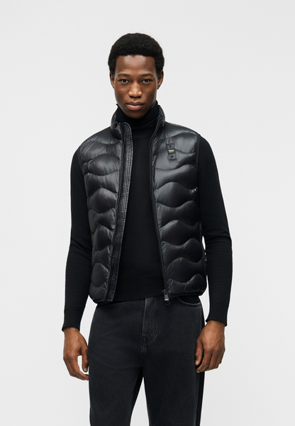 Blauer Gilet Smanicato Uomo Nero Quadri Sorona Danny - 26SBLUX02184-005958 999ET