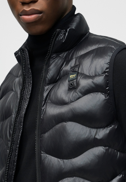 Blauer Gilet Smanicato Uomo Nero Quadri Sorona Danny - 26SBLUX02184-005958 999ET