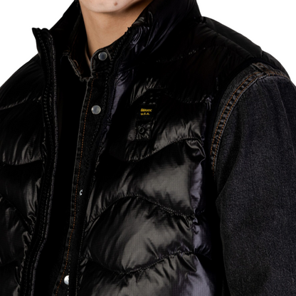 Blauer Danny 25SBLUX02230 Gilet Smanicato Uomo Nero Check