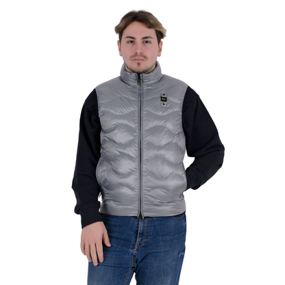 Blauer Danny 25SBLUC02229 Gilet Smanicato Uomo Grigio Check