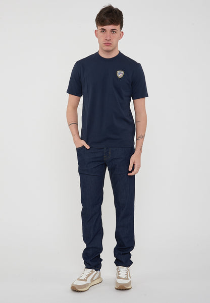Blauer T-shirt Uomo Cotone Logo 26SBLUH02284-007480 Blu 888