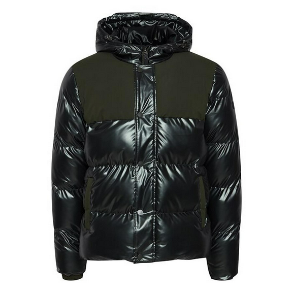 Blend Piumino Invernale Uomo Cappuccio 20714389 194007 Black Tessuto Lucido