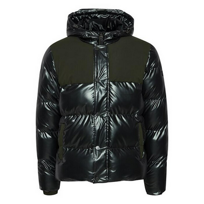 Blend Piumino Invernale Uomo Cappuccio 20714389 194007 Black Tessuto Lucido
