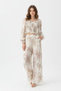 Women's Elegant Summer Chiffon Outfit with High-Waisted Trousers