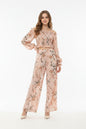 Women's Elegant Summer Chiffon Outfit with High-Waisted Trousers