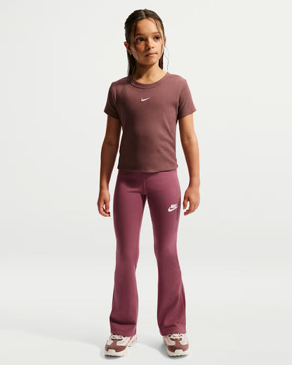 Nike pantalone sportivo da ragazza Sportswear Classic Leggings svasati a vita alta FZ5585-654 rosa