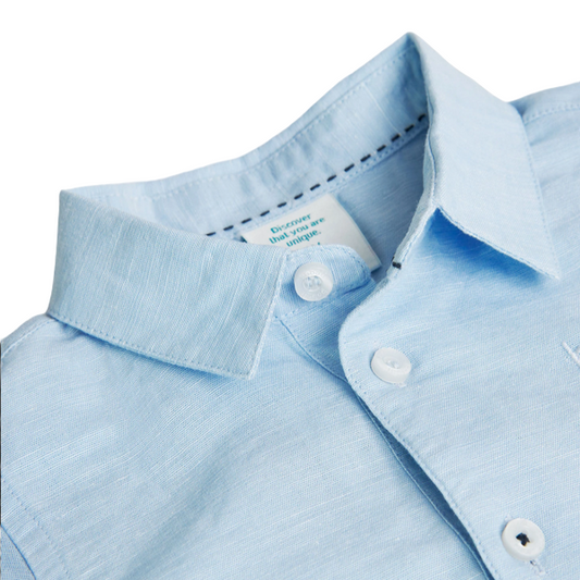 Boboli Camicia di lino da neonato 718433 2294 blu