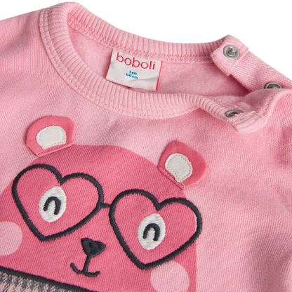 Boboli Completo di felpa e leggings per neonato femmina 109011-3872 rosa
