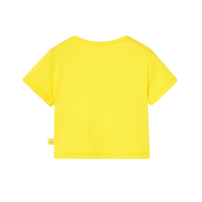 Boboli Maglietta in jersey a costine da bambina 498034 1199 gialla