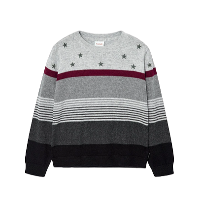 Boboli Maglione maglieria a righe per ragazzo 737197 8095 grigio-nero