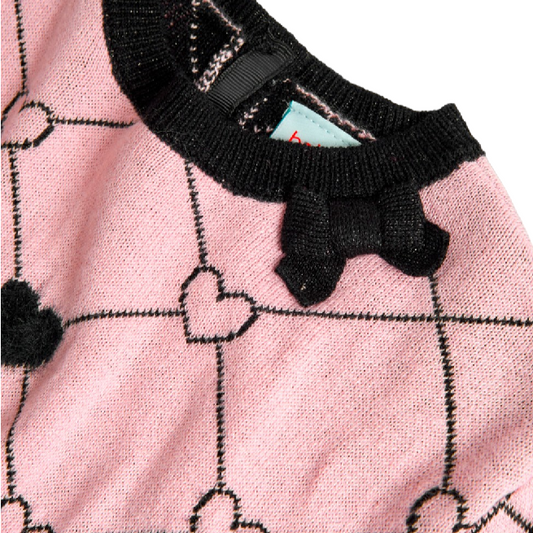 Boboli Maglione maglieria cuori per ragazza 727499 3832 rosa