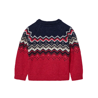 Boboli Maglione maglieria jacquard per bimbo 717241 3761 rosso-blu
