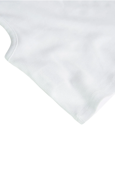 Boboli Top a costine da bambina 498045 1100 bianco