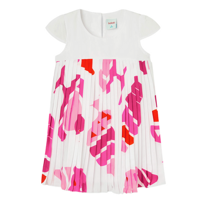Boboli Girls' Satin Dress 726375-9099 white