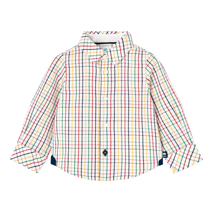 Boboli camicia popelin a quadri per infant e bambino 717331 9164 bianco