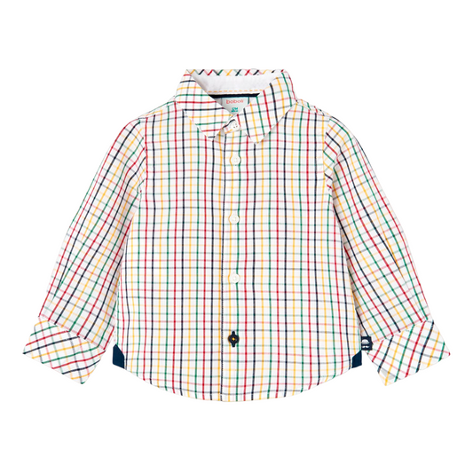 Boboli camicia popelin a quadri per infant e bambino 717331 9164 bianco