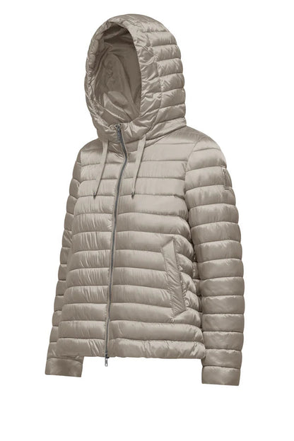 Bomboogie Piumino 100grammi da donna con cappuccio in nylon ciré GW9616TDLC6 503 crystal grey