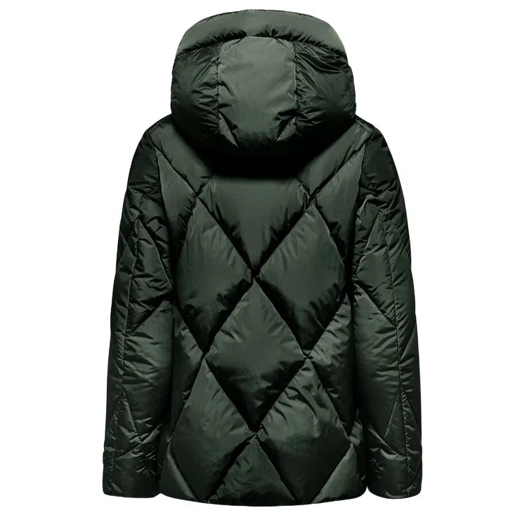 Bomboogie piumino corto da donna trapunta a rombi GW8639TTNP4 347 verde foresta