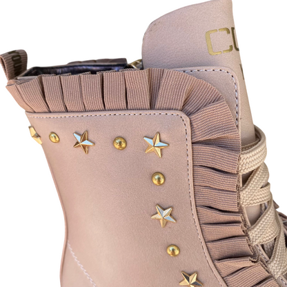 Cult Stivaletto Anfibi Bambina T-388B 3134 Beige 7 Fori Borchie