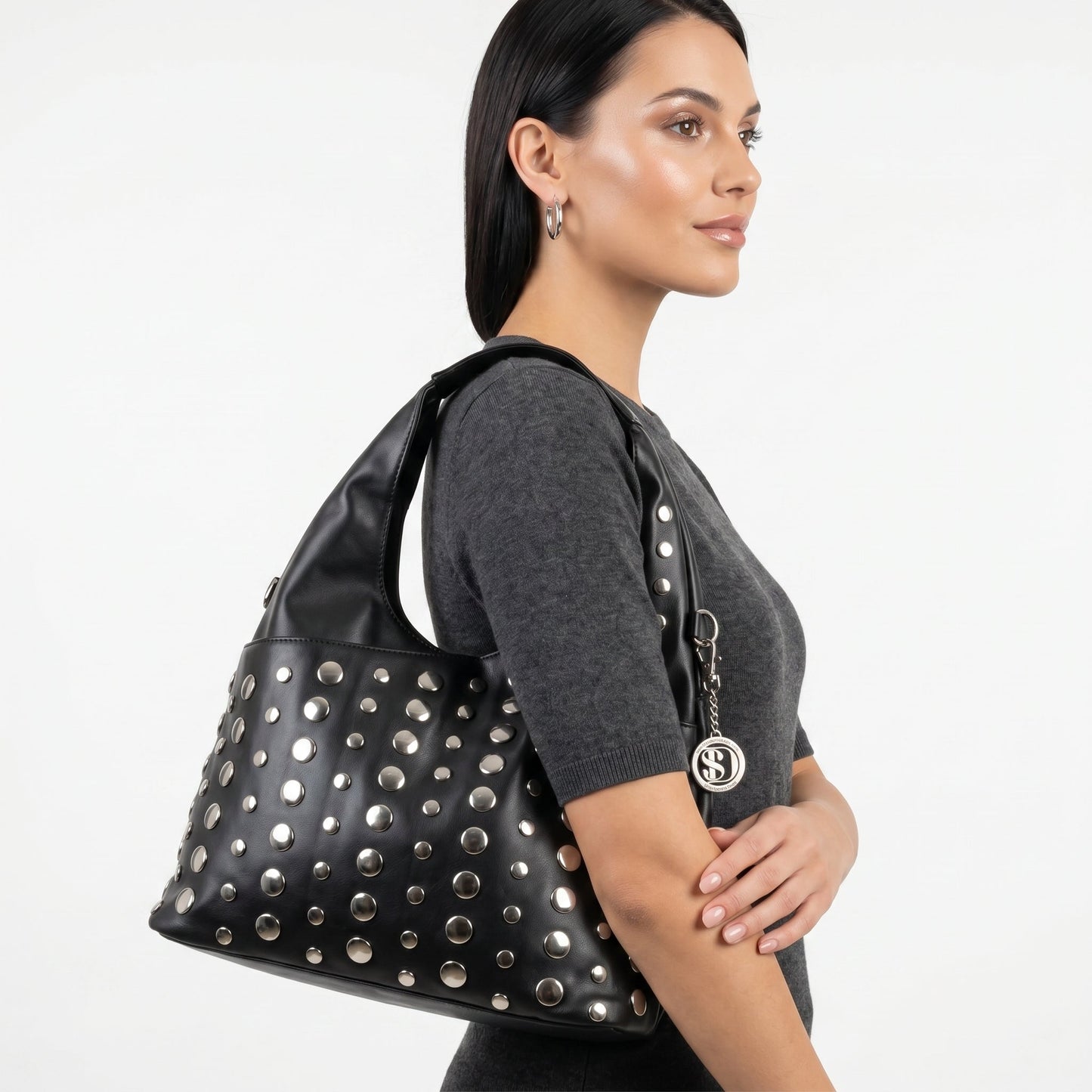 Stile Donna Bags - Silver Dot Borsa Grande in Ecopelle