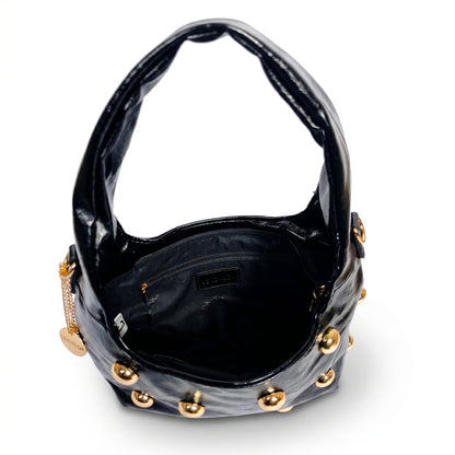 Coconuda Borsa Hobo Nera con Borchie Dorate