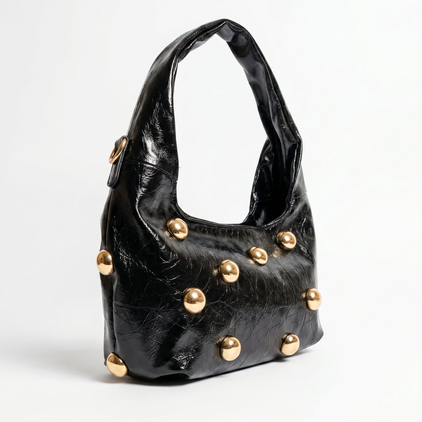 Coconuda Borsa Hobo Nera con Borchie Dorate
