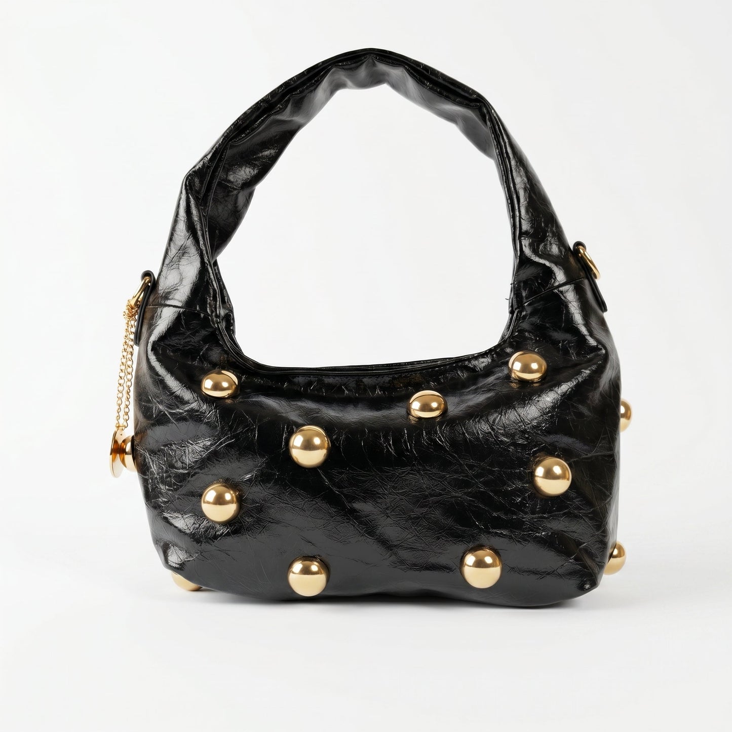Coconuda Borsa Hobo Nera con Borchie Dorate