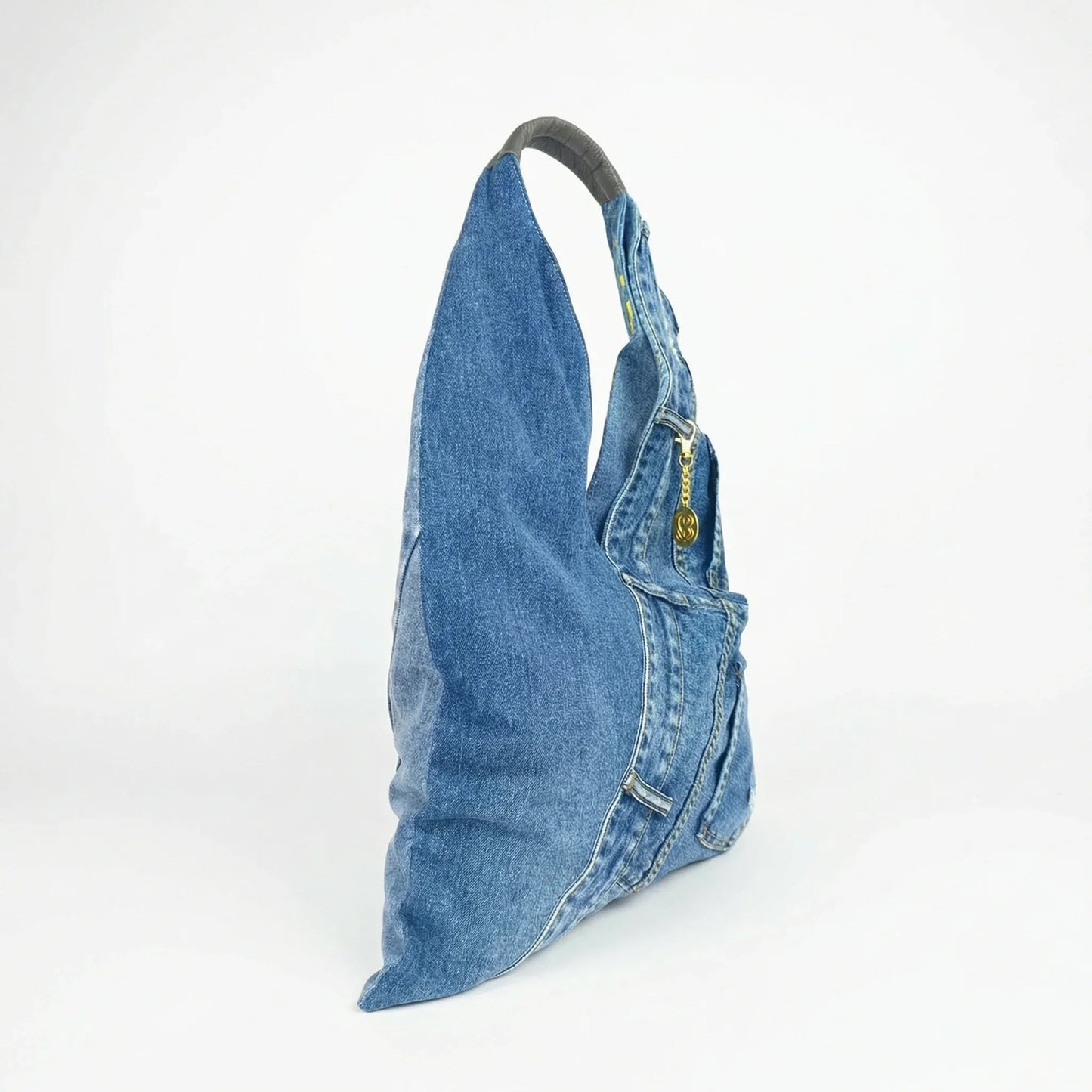 Stile Donna Bags - Borsa Hobo Tote in Denim con Stampa