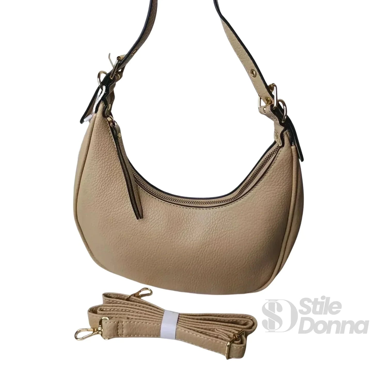 Stile Donna Bags - Borsa Hobo in Ecopelle Beige