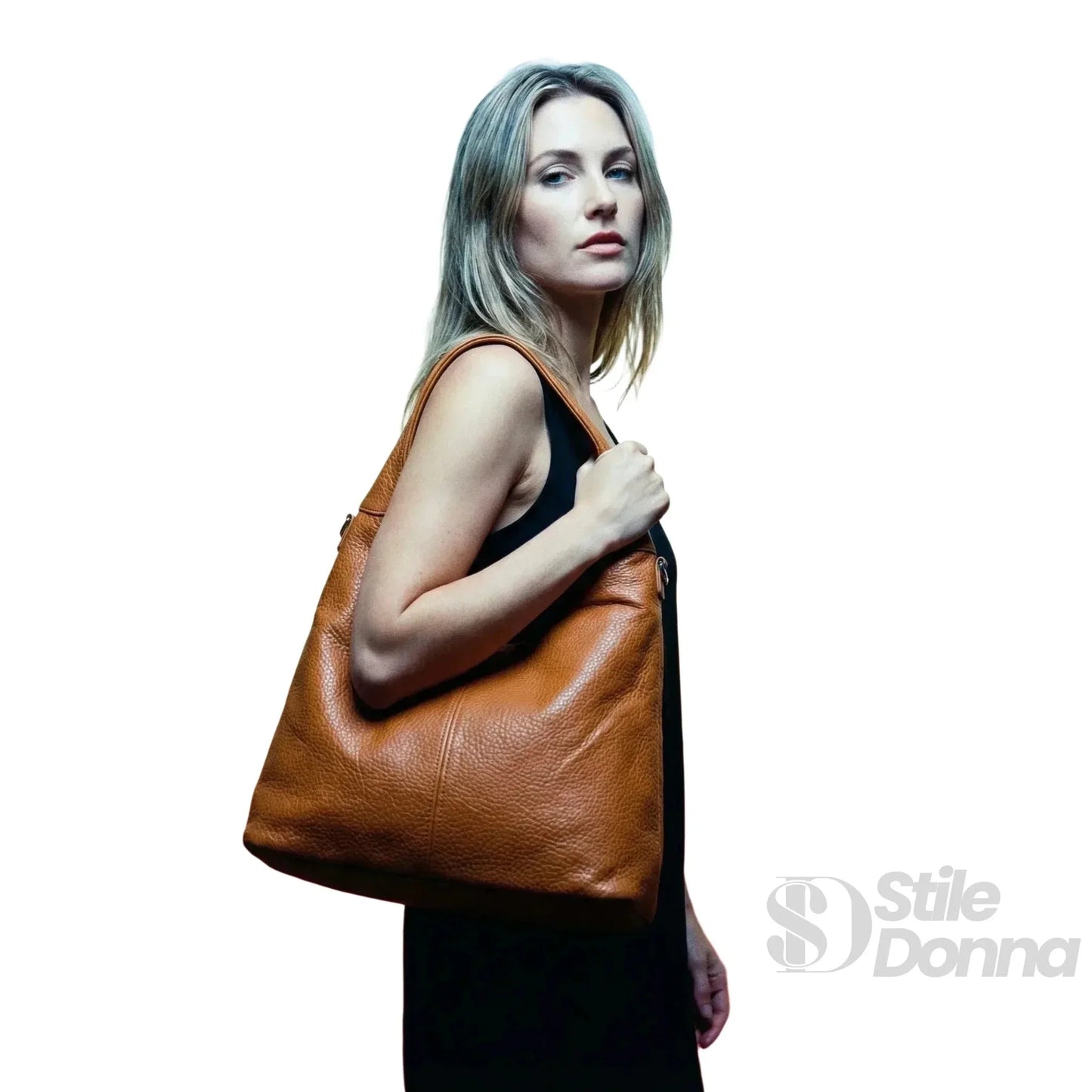 Stile Donna Bags - Borsa Hobo in Ecopelle Marrone