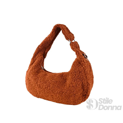 Stile Donna Bags - Borsa Hobo Trama Orsacchiotto Marrone