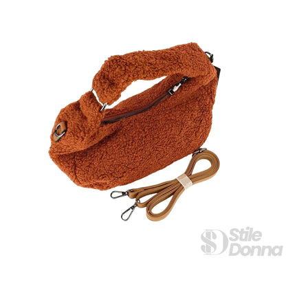 Stile Donna Bags - Borsa Hobo Trama Orsacchiotto Marrone