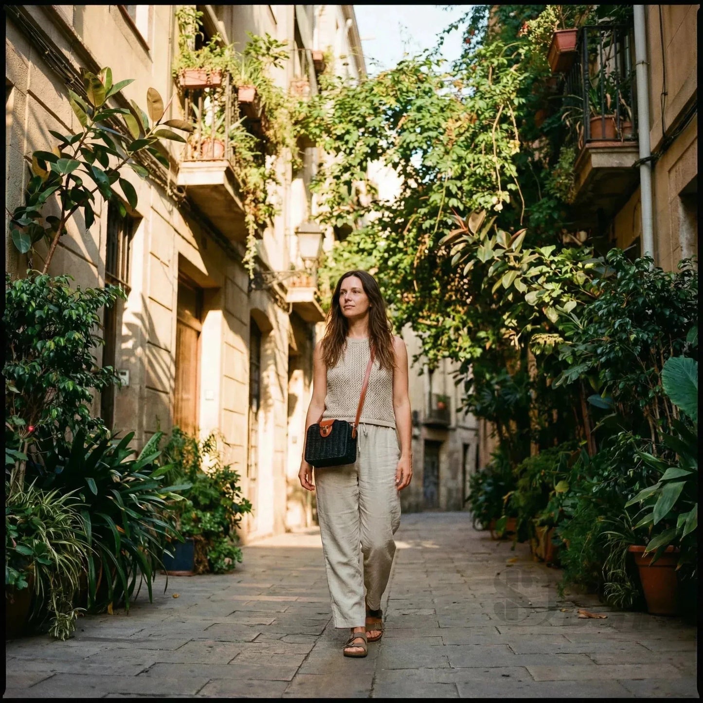 Stile Donna Bags - Borsa a Scatola in Paglia