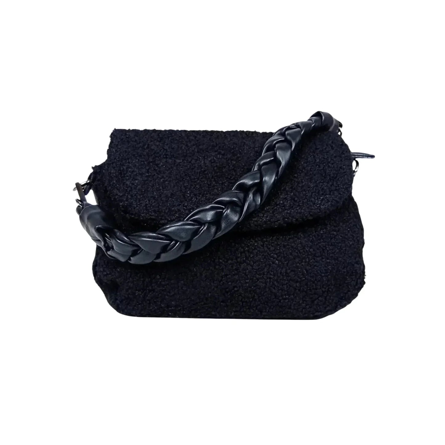 Stile Donna Bags - Borsa Nera con Manico Intrecciato