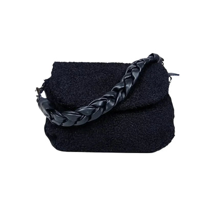 Stile Donna Bags - Borsa Nera con Manico Intrecciato
