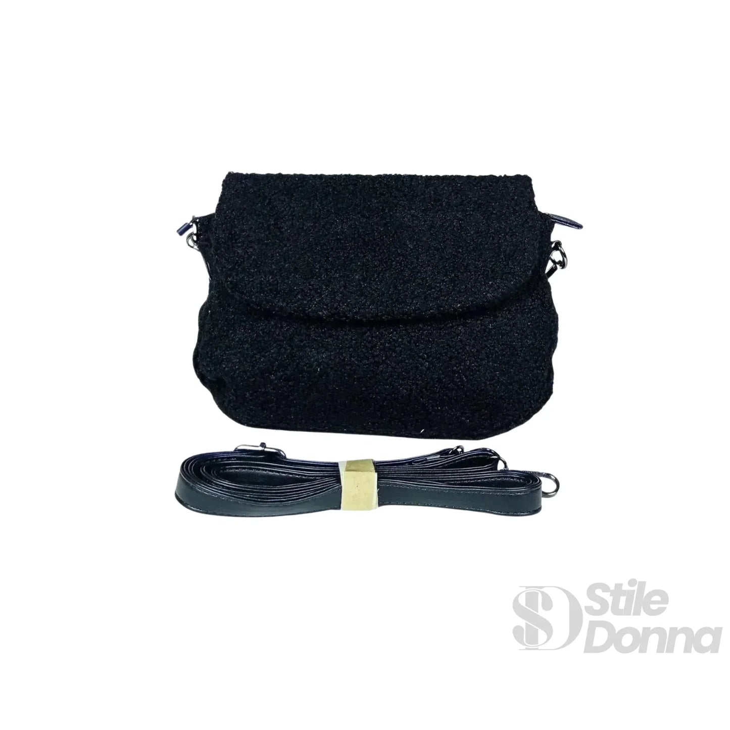 Stile Donna Bags - Borsa Nera con Manico Intrecciato